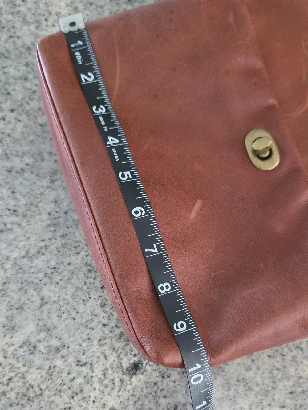 Margot Cognac Brown Leather Crossbody with Turn-Lock Pocket